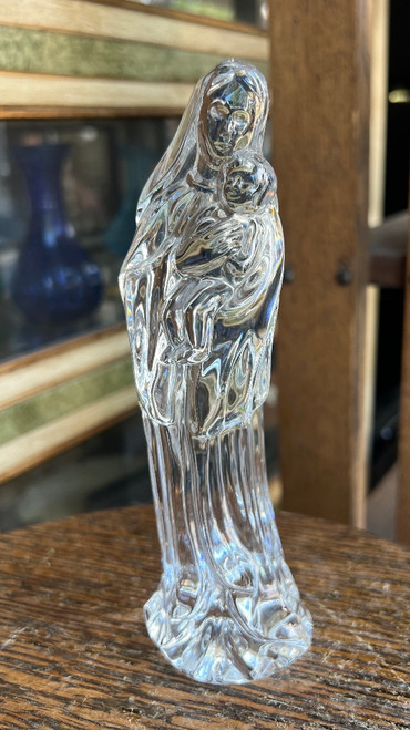 Waterford Crystal Madonna & Child Figurine – Virgin Mary Religious Sculpture