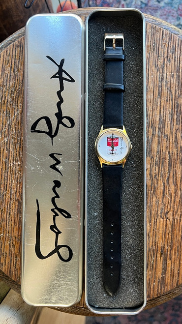 Vintage Andy Warhol Campbell’s Tomato Soup Pop Art Wristwatch w/ Tin Case WORKS!
