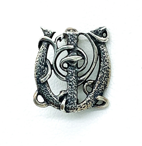 Antique Art Nouveau Sterling Silver Sorority Greek Letter Psy Pin Brooch