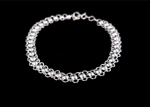 Vintage Sterling Silver 925 Link Chain Heart Bracelet Anklet 9.75”