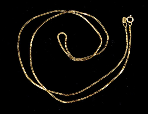Vintage 14k Yellow Gold Thick Box Chain Beautiful Delicate Chain Necklace 20"