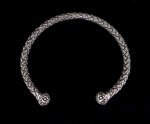 Vintage Sterling Silver Bali Weaved Braided Design Cuff Bracelet 7.25”