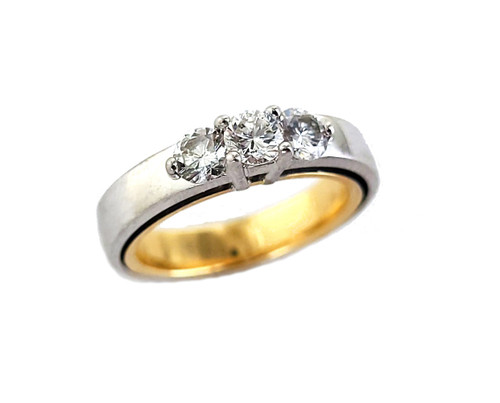 Estate 18k White Yellow Gold .54ct Diamond HDK Hans D Krieger Engagement Ring s7
