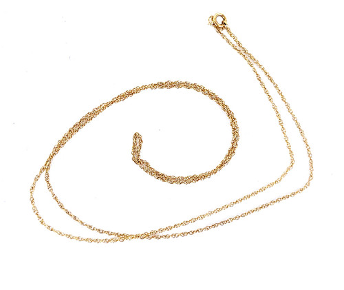 Vintage 14k Yellow Gold 1mm Rope Chain Beautiful Delicate Chain Necklace 20”