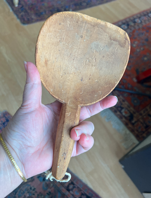 Antique Primitive Butter Paddle Scoop Carved Wood Treenware Rustic American