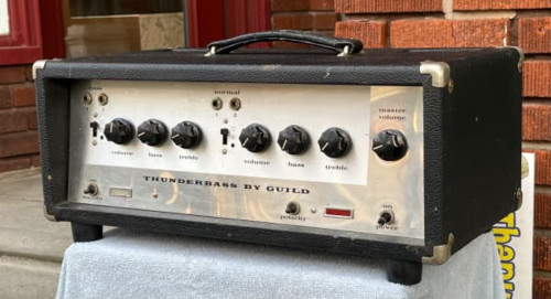 Vintage 1968 Thunderbass By Guild 45 Watt All Tube Amplifier Head~Black Tolex