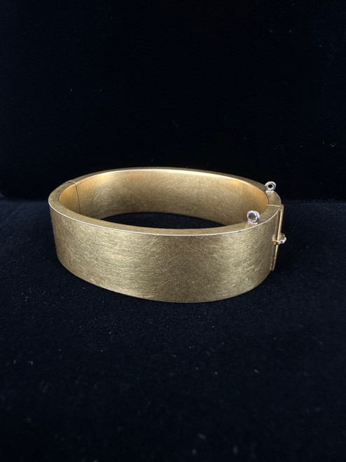 Antique Victorian Gold Filled Wide Band Bangle Bracelet 6"