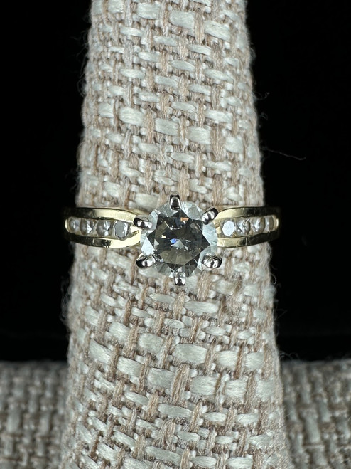 Vintage 14k Gold .45 CTTW- HIJ -VS1 - VS2 Diamond Side stones Engagement Ring 6