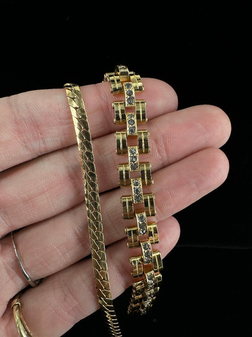Vintage Art Deco Style Engel Brothers 10k GF Rollie Bib Chain Necklace 15"