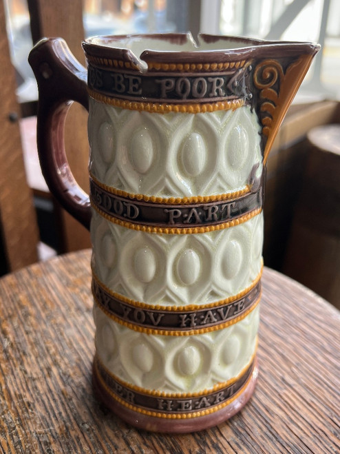 Antique Wedgwood Majolica Shakespeare Yellow Jug "The Comedy of Errors "