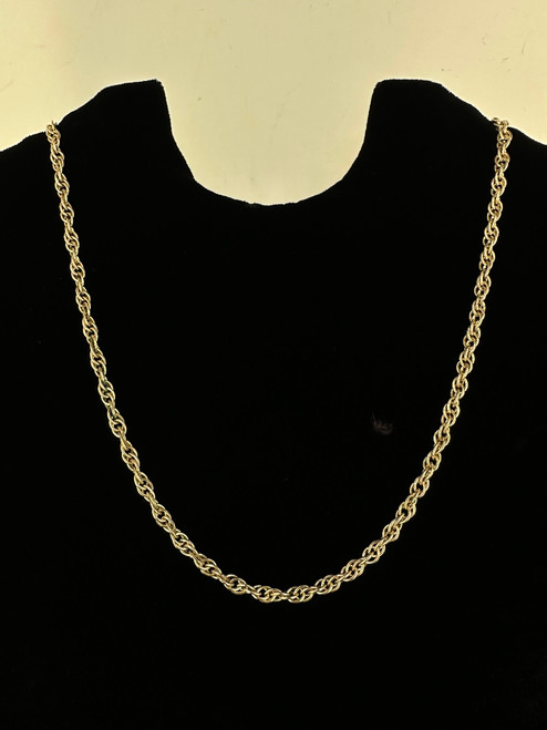 Antique Victorian 12k GF 4mm Rope Chain Necklace 27.5”