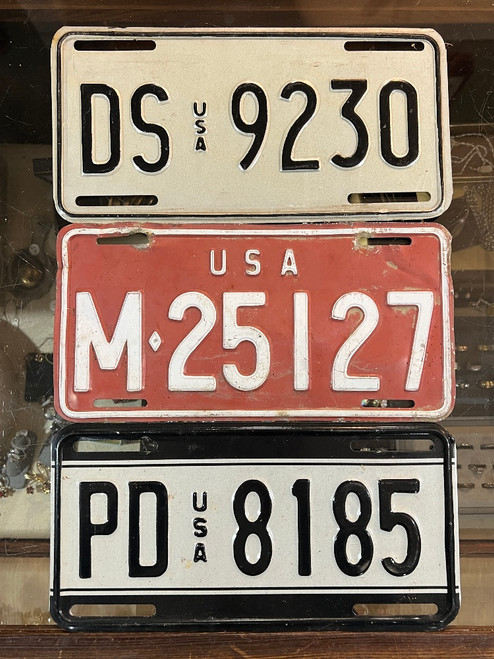 Vintage U.S.A Forces Overseas in Germany License Plates Lot of 3