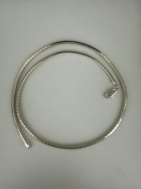 Vintage Sterling Silver Cocoon Chain Necklace 18”