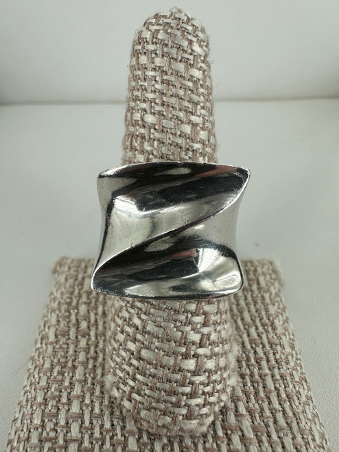 Vintage Sterling Taxco Mexico Brutalist Artisan Large Mens Ring 7.25