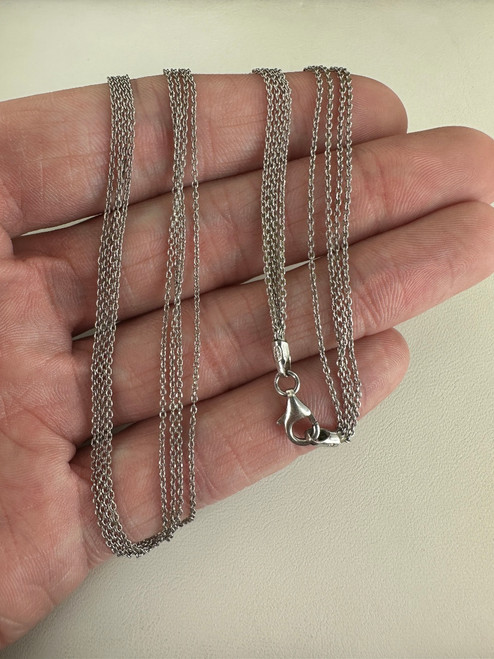 Vintage Sterling Silver 4 Strand Chain Necklace 18”