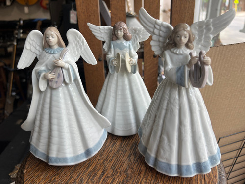 Lladro Angel Christmas Music Tree Toppers Lot 3 #5830 #5963 #5876 Porcelain