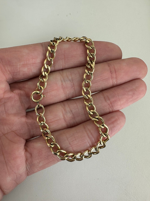 Vintage MCM 12k Gold Filled 5mm Curb Chain Bracelet