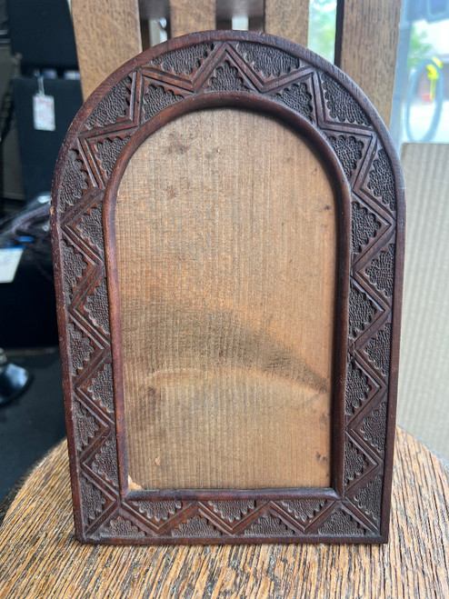 Antique Italian Carved Wood Frame Fratelli Alinari Photo Frame Folk Art