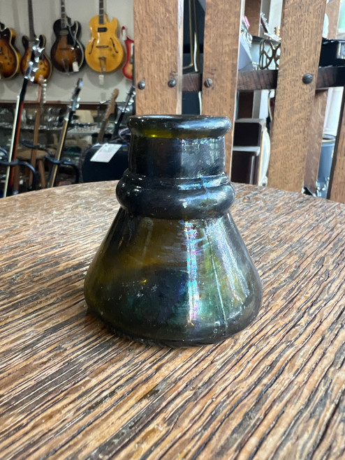 Antique Carter’s 1897 Inkwell Olive Green Conical Glass - Made in USA