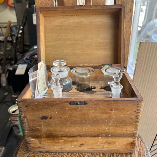 Antique American Water Softener Co. Philadelphia Water Testing Kit Wood Box