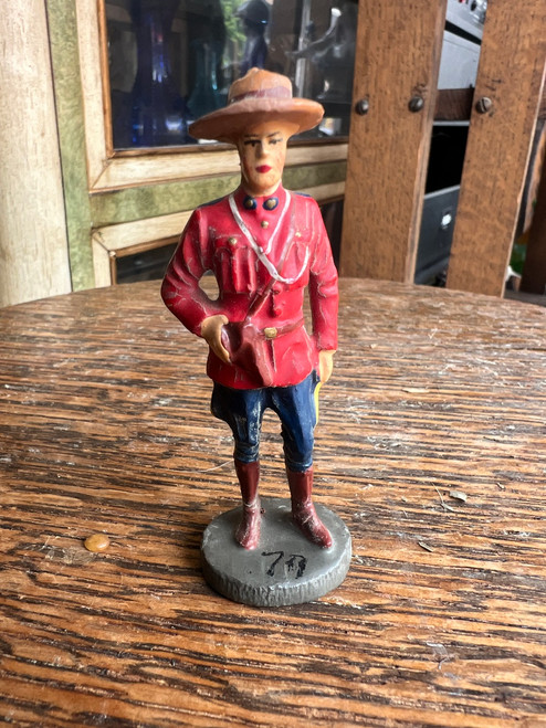 Vintage Elastolin Composition RCMP Mountie Figure 3" German Toy Soldier