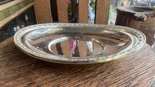 Antique R. Wallace Silver Soldered Dish PRR The Pennsylvania Hotel Ware #0381-7