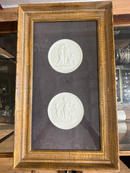 Vintage Royal Copenhagen Bertel Thorvaldsen Bisque Porcelain Relief Plaques MCM