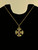 Vintage MCM 14k Gold Multi Gemstone Maltese Cross Pendant Necklace 18”