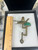 Antique Victorian Brass Bird Sewing Clamp with Green Pin Cushions & Thimble