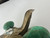 Antique Victorian Brass Bird Sewing Clamp with Green Pin Cushions & Thimble