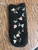 Vintage Belgian Black Glass Beaded Floral Vanity Purse & Case Set – 3 Pieces