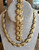 Vintage Monet Statement Scalloped Shell Design Link Gold Plate Necklace Bracelet