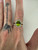 Vintage MCM 14k Gold Peridot Diamond Halo Rainbow Gem Gallery Ring 8.25