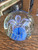 Vintage Wheaton Village Henry Davis Blue Flower Art Glass Paperweight