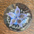 Vintage Wheaton Village Henry Davis Blue Flower Art Glass Paperweight