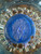 Vintage Wheaton Village Henry Davis Blue Flower Art Glass Paperweight