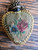 Vintage Petit Point Miniature Perfume Bottle Brooch Floral Needlepoint Jeweled