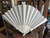 Antique Chinese Hand Painted Silk Folding Hand Fan Floral Butterfly on Bone