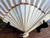 Antique Chinese Hand Painted Silk Folding Hand Fan Floral Butterfly on Bone