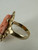 Antique Art Nouveau 10k Gold Pink Angel Skin Coral Cameo Ring 8