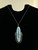Antique Art Deco Sterling Blue White Murano Art Glass Filigree Pendant Necklace