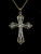 Vintage Art Deco Revival 14k Gold Two Tone Filigree Cross Pendant Necklace 18.5”