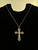 Vintage Art Deco Revival 14k Gold Two Tone Filigree Cross Pendant Necklace 18.5”