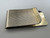 Vintage Yves Saint Laurent YSL Ribbed Gold Tone Metal Money Clip RARE MCM