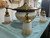 Antique Satin Glass 4 Shade Light Fixture - Drop Rose Design - Unique & Rare