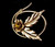 Antique Art Deco Rolyn Inc 12k Gold Filled Citrine Rhinestone Flower Pin Brooch / Gold Filled brooch / Floral Jewelry / Antique Jewelry