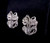 Antique Art Deco Sterling Silver Marcasite Flowers Leaves Screw Back Earrings