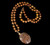 Vintage Gold Filled GF Banded Sandstone Wire Wrapped Beaded Necklace 26”