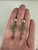 Vintage 12k GF Scarab Carved Unakite Dangle/Drop Screw Back Earrings 1.25”