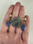 Vintage 12k GF Carved Scarab Blue Chalcedony Dangle Screw Back Earrings 1.25”